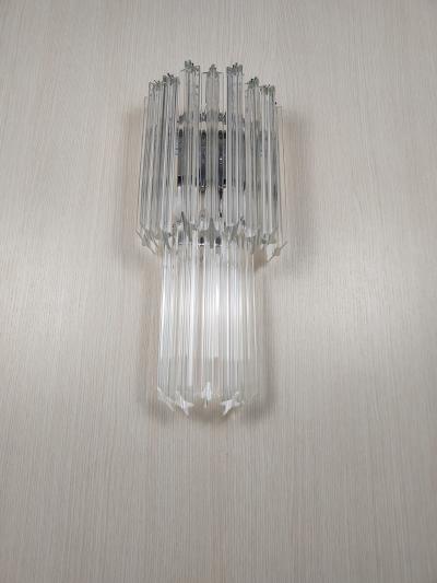 JL Light Style Murano glass wall sconce long tiers clear quadriedri