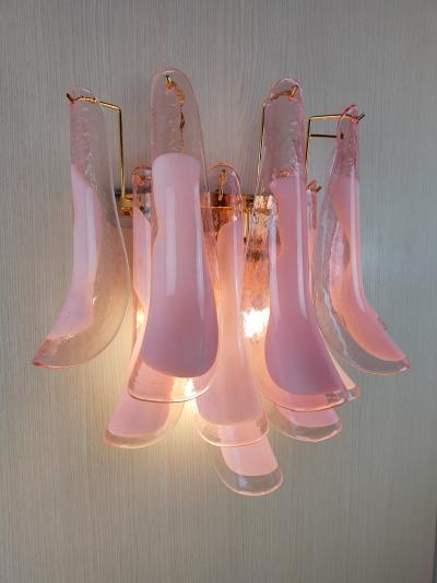  JL Light Style Murano glass wall sconce pink feathers large version