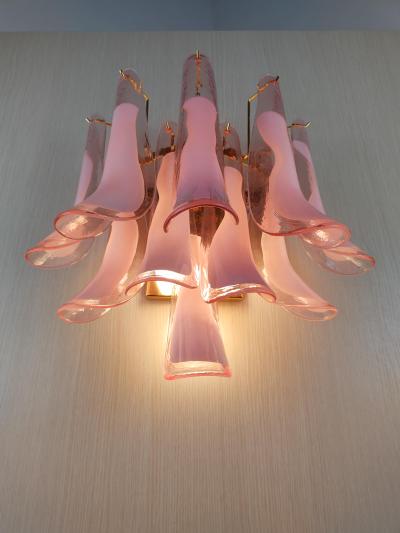  JL Light Style Murano glass wall sconce pink feathers large version