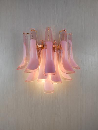  JL Light Style Murano glass wall sconce pink feathers large version