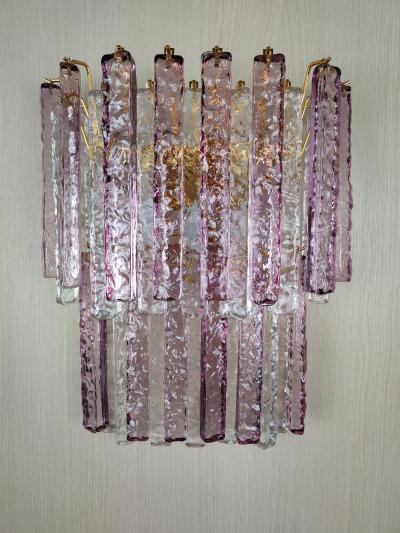  JL Light Style Murano glass wall sconce two tiers hammered amethyst and clear bars