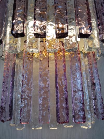  JL Light Style Murano glass wall sconce two tiers hammered amethyst and clear bars