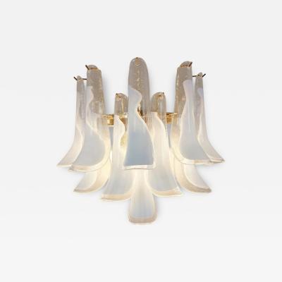  JL Light Style Murano glass wall sconce white feathers large version
