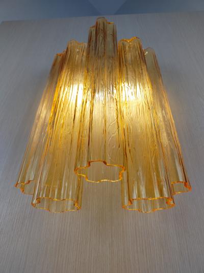  JL Light Style Murano glass wall sconce with amber long alternated tronchi glasses