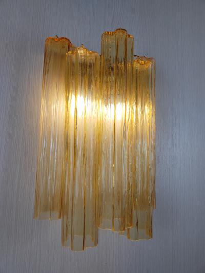  JL Light Style Murano glass wall sconce with amber long alternated tronchi glasses