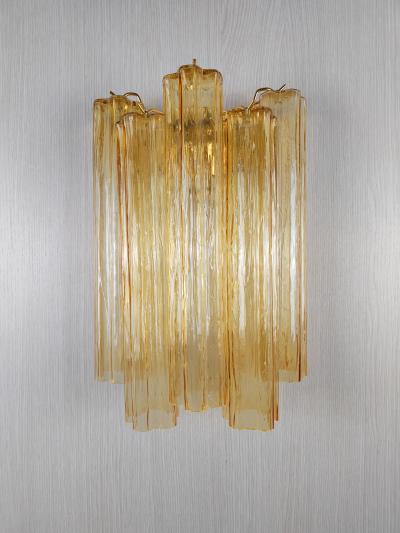  JL Light Style Murano glass wall sconce with amber long alternated tronchi glasses