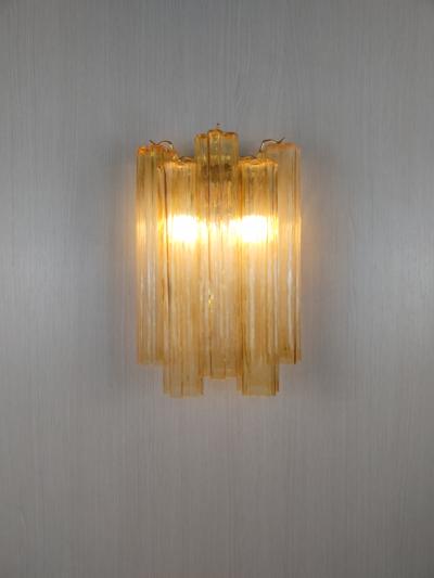  JL Light Style Murano glass wall sconce with amber long alternated tronchi glasses