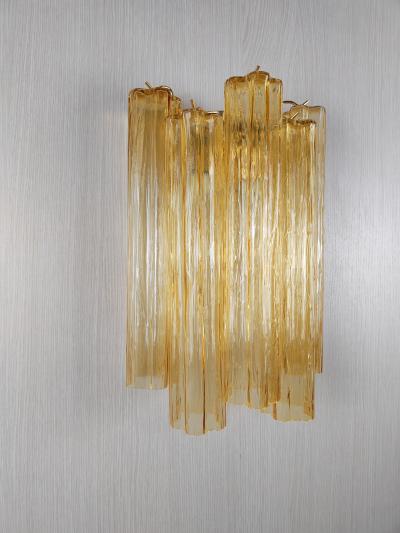  JL Light Style Murano glass wall sconce with amber long alternated tronchi glasses