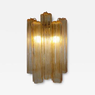  JL Light Style Murano glass wall sconce with amber long alternated tronchi glasses