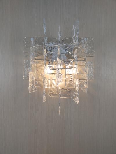  JL Light Style Murano glass wall sconce with clear C link glasses