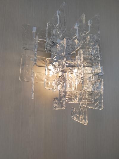  JL Light Style Murano glass wall sconce with clear C link glasses