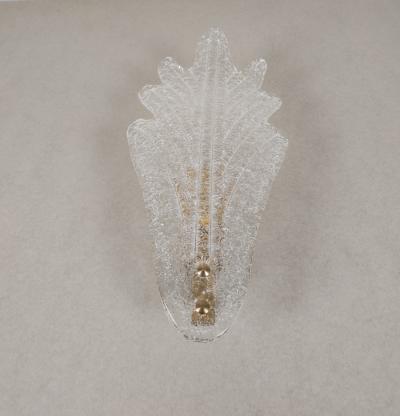  JL Light Style Murano glass wall sconce with clear Fantasy grained leaf