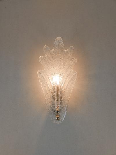  JL Light Style Murano glass wall sconce with clear Fantasy grained leaf