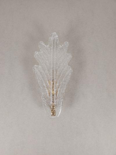  JL Light Style Murano glass wall sconce with clear Fantasy grained leaf