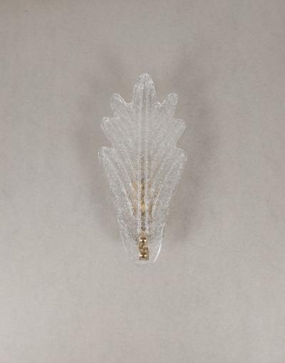  JL Light Style Murano glass wall sconce with clear Fantasy grained leaf