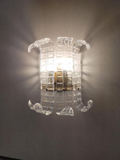  JL Light Style Murano glass wall sconce with clear Felci glasses