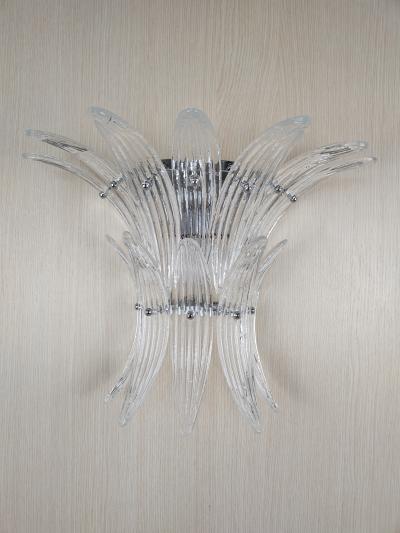  JL Light Style Murano glass wall sconce with clear Palmette glasses
