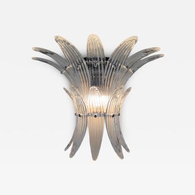  JL Light Style Murano glass wall sconce with clear Palmette glasses