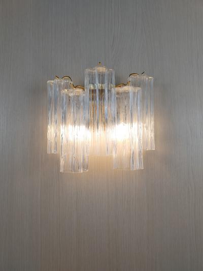  JL Light Style Murano glass wall sconce with clear alternated Tronchi glasses
