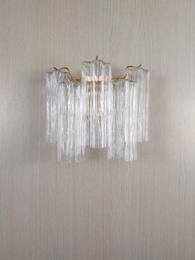  JL Light Style Murano glass wall sconce with clear alternated Tronchi glasses