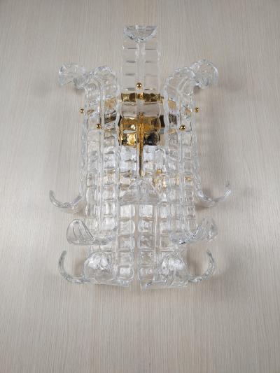  JL Light Style Murano glass wall sconce with clear alternated felci leaves