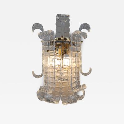  JL Light Style Murano glass wall sconce with clear alternated felci leaves