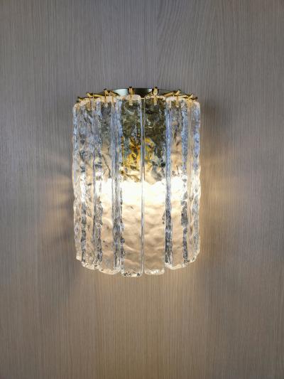  JL Light Style Murano glass wall sconce with clear hammered bars