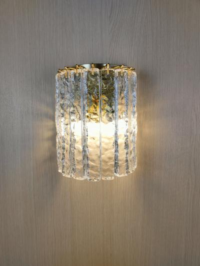  JL Light Style Murano glass wall sconce with clear hammered bars
