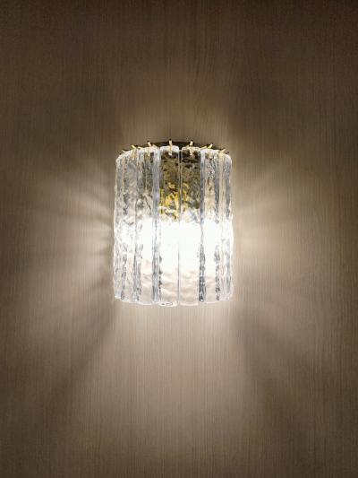  JL Light Style Murano glass wall sconce with clear hammered bars