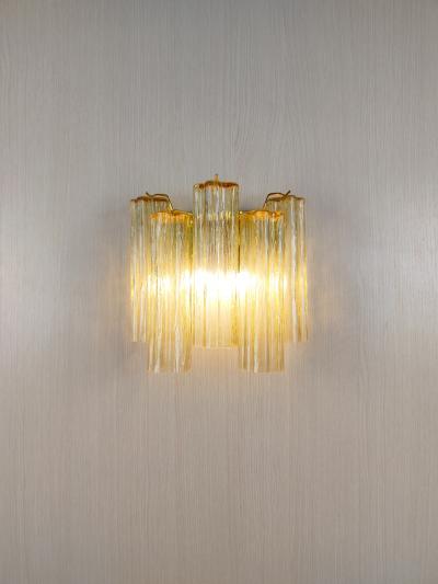  JL Light Style Murano glass wall sconce with side alternated amber tronchi glasses