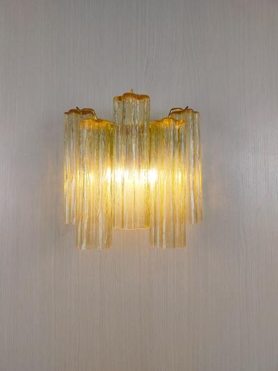 JL Light Style Murano glass wall sconce with side alternated amber tronchi glasses