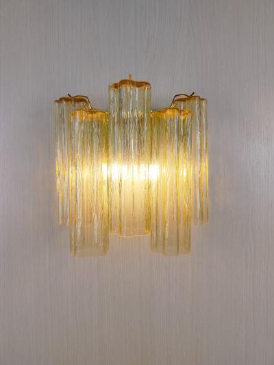  JL Light Style Murano glass wall sconce with side alternated amber tronchi glasses