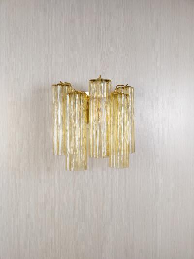  JL Light Style Murano glass wall sconce with side alternated amber tronchi glasses
