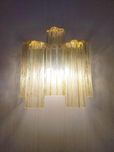  JL Light Style Murano glass wall sconce with side alternated amber tronchi glasses