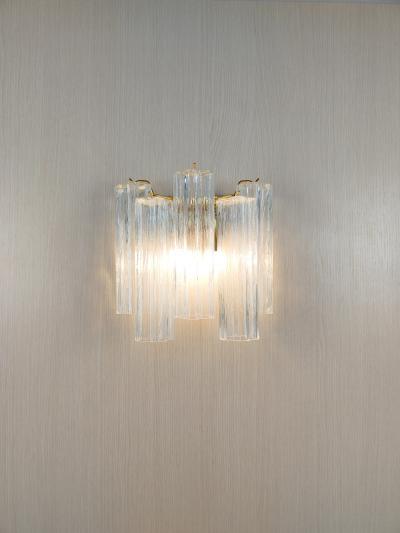  JL Light Style Murano glass wall sconce with side alternated clear tronchi glasses