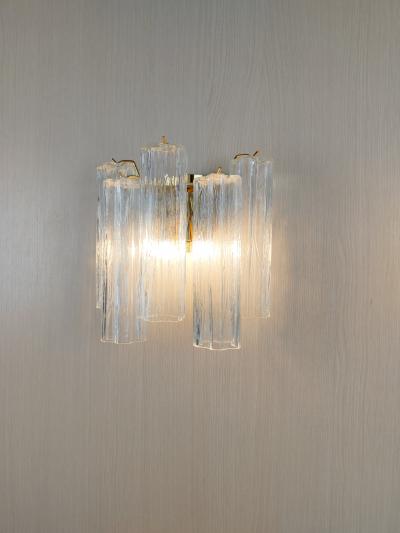  JL Light Style Murano glass wall sconce with side alternated clear tronchi glasses