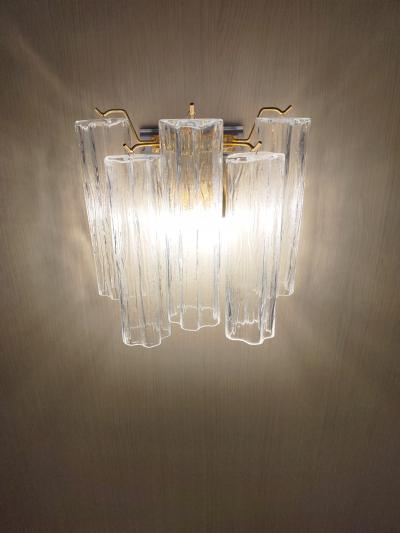  JL Light Style Murano glass wall sconce with side alternated clear tronchi glasses
