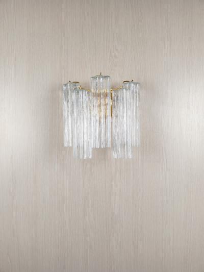 JL Light Style Murano glass wall sconce with side alternated clear tronchi glasses