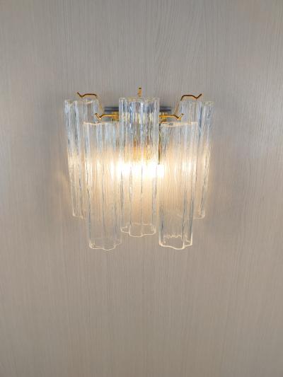  JL Light Style Murano glass wall sconce with side alternated clear tronchi glasses