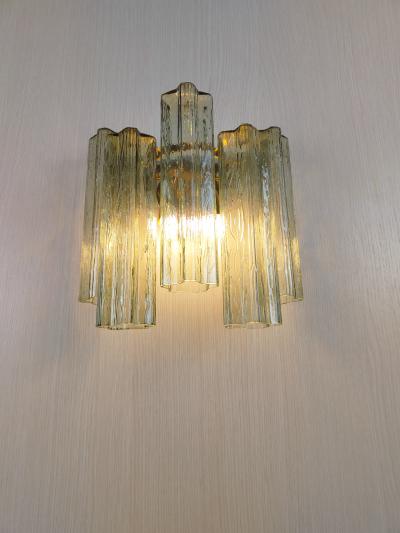  JL Light Style Murano glass wall sconce with side alternated green tronchi glasses
