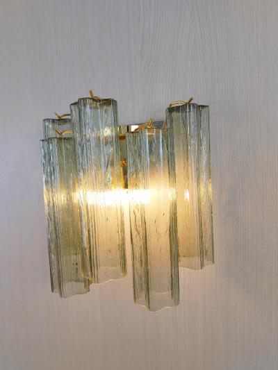  JL Light Style Murano glass wall sconce with side alternated green tronchi glasses