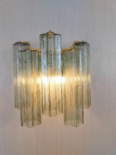 JL Light Style Murano glass wall sconce with side alternated green tronchi glasses