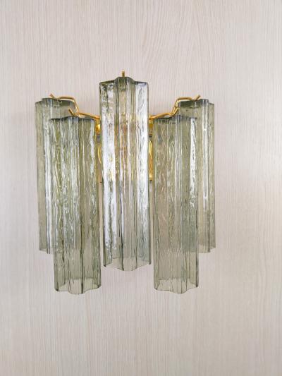  JL Light Style Murano glass wall sconce with side alternated green tronchi glasses