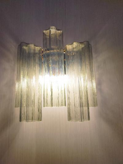  JL Light Style Murano glass wall sconce with side alternated green tronchi glasses