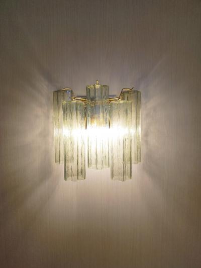  JL Light Style Murano glass wall sconce with side alternated green tronchi glasses