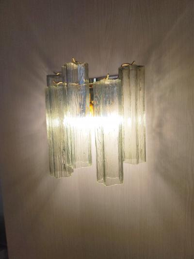  JL Light Style Murano glass wall sconce with side alternated green tronchi glasses