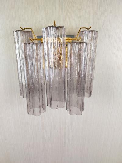  JL Light Style Murano glass wall sconce with side alternated mauve tronchi glasses