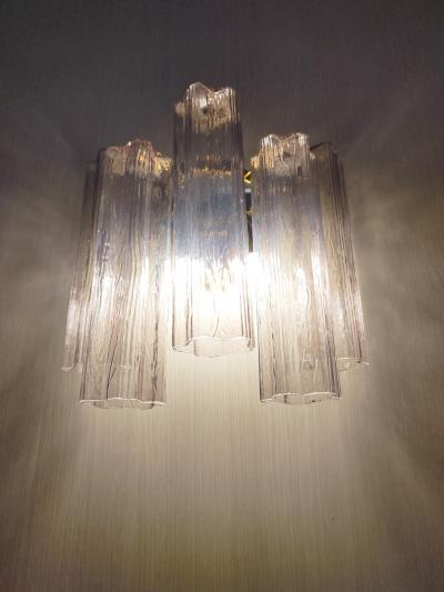  JL Light Style Murano glass wall sconce with side alternated mauve tronchi glasses