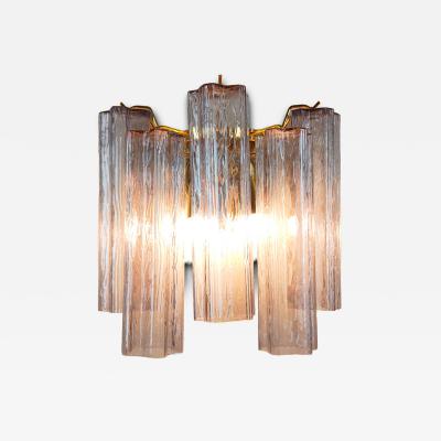  JL Light Style Murano glass wall sconce with side alternated mauve tronchi glasses