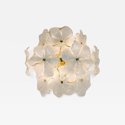  JL Light Style Murano glass wall sconce with white flowers in symmetric shape